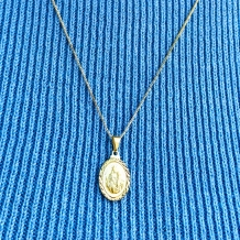 Gargantilha Nossa Senhora do Carmo - Pingente Borda Diamantada Gargantilha Nossa Senhora do Carmo - Pingente Borda Diamantada