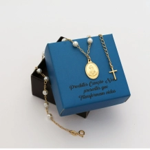 Gargantilha Pérolas e Medalha Jesus Misericordioso Gargantilha Pérolas e Medalha Jesus Misericordioso