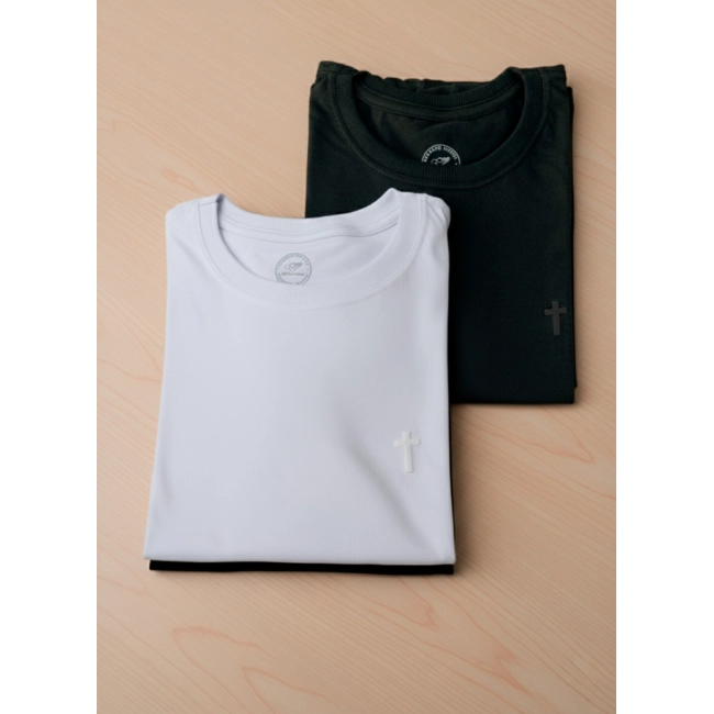 Kit Camisetas com Cruz Estampada Kit Camisetas com Cruz Estampada