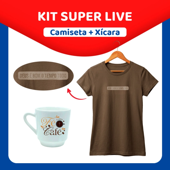 Kit Super Live - Camiseta + Xícara Kit Super Live - Camiseta + Xícara