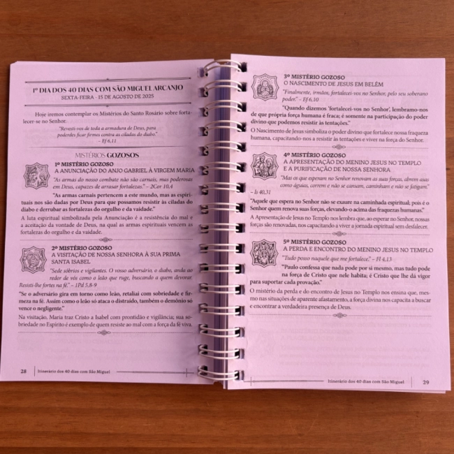 Livro Itinerário dos 40 Dias com São Miguel Arcanjo