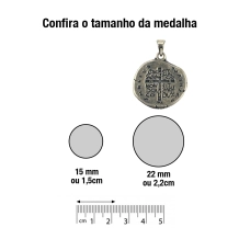 Medalha das Duas Cruzes Prateada - 22 mm