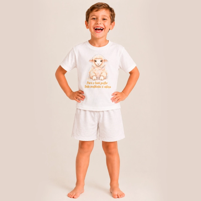 Pijama Masculino Infantil Toda Ovelhinha é Valiosa