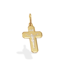 Pingente Cruz Lisa com Cristo 20 mm Pingente Cruz Lisa com Cristo 20 mm