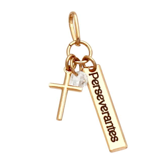 Pingente Elo Plaquinha e Cruz - Semi Joia