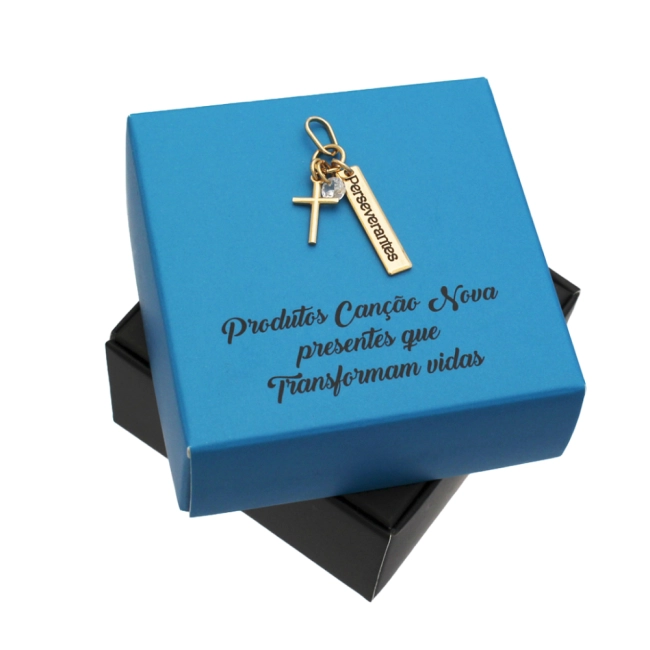 Pingente Elo Plaquinha e Cruz - Semi Joia Pingente Elo Plaquinha e Cruz - Semi Joia