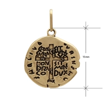 Pingente Medalha das Duas Cruzes Prata 990 folheada a ouro - 15mm Pingente Medalha das Duas Cruzes Prata 990 folheada a ouro - 15mm