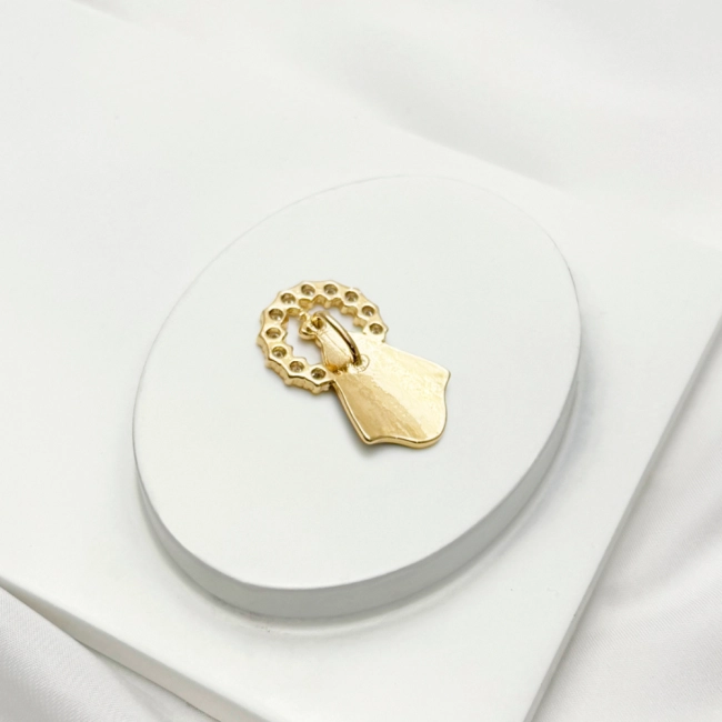 Pingente Nossa Senhora Aparecida Silhueta com Zircônia  - Semijoia Pingente Nossa Senhora Aparecida Silhueta com Zircônia  - Semijoia