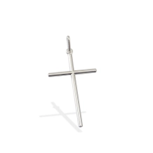 Pingente Prata Cruz com Base Reta Pingente Prata Cruz com Base Reta