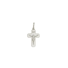 Pingente Prata Cruz Lisa com Cristo 20 mm Pingente Prata Cruz Lisa com Cristo 20 mm