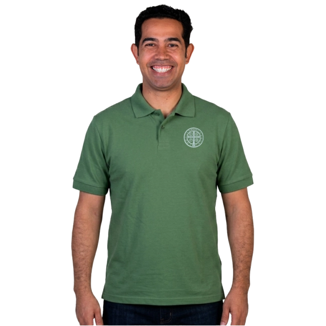 Polo Masculina Crux Sacra Sit Mihi Lux Polo Masculina Crux Sacra Sit Mihi Lux