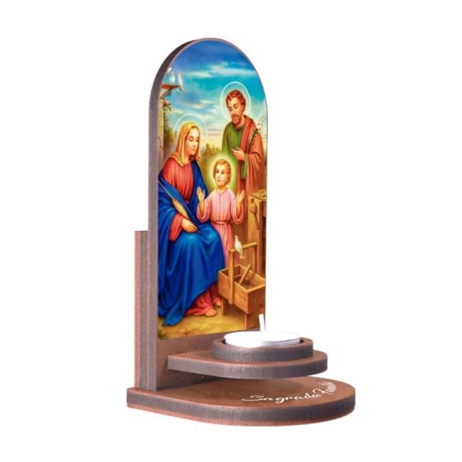 Porta Velas com Intenções Sagrada Família