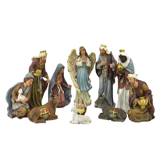 Presépio Pintura Tradicional Colorida - 20 cm Presépio Pintura Tradicional Colorida - 20 cm