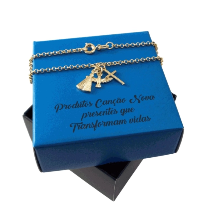 Pulseira com Cruz Nossa Senhora Aparecida e Espírito Santo Pulseira com Cruz Nossa Senhora Aparecida e Espírito Santo