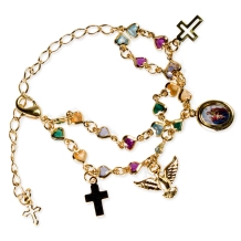 Pulseira Cristais Coloridos Sagrada Família Pulseira Cristais Coloridos Sagrada Família