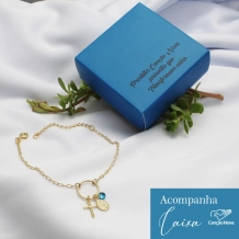Pulseira Cruz Nossa Senhora das Graças e Ponto de Luz Pulseira Cruz Nossa Senhora das Graças e Ponto de Luz