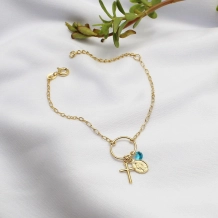 Pulseira Cruz Nossa Senhora das Graças e Ponto de Luz Pulseira Cruz Nossa Senhora das Graças e Ponto de Luz