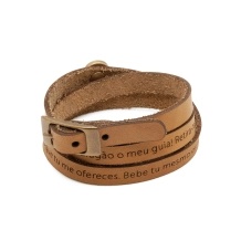 Pulseira de Couro Caramelo Regulável São Bento Pulseira de Couro Caramelo Regulável São Bento