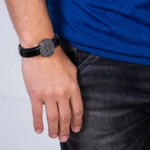 Pulseira de Couro Medalha São Bento - Onix