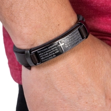 Pulseira de Couro Pai Nosso - Onix Pulseira de Couro Pai Nosso - Onix