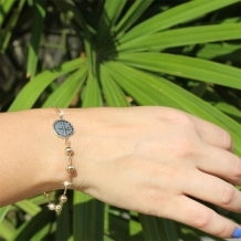 Pulseira Dezena Medalha das Duas Cruzes - Semijoia Pulseira Dezena Medalha das Duas Cruzes - Semijoia