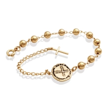 Pulseira Dezena Medalha das Duas Cruzes - Semijoia Pulseira Dezena Medalha das Duas Cruzes - Semijoia