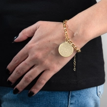 Pulseira Dourada com Oração Ave Maria Pulseira Dourada com Oração Ave Maria