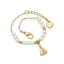 Pulseira Infantil Pérola Nossa Senhora Aparecida - Semijoia Pulseira Infantil Pérola Nossa Senhora Aparecida - Semijoia