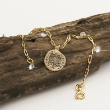 Pulseira Medalha das Duas Cruzes com Pedras - Semijoia Pulseira Medalha das Duas Cruzes com Pedras - Semijoia