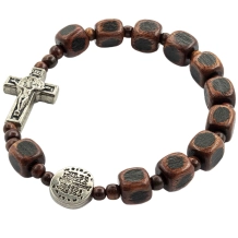 Pulseira Medalha Duas Cruzes Contas Vermelha Pulseira Medalha Duas Cruzes Contas Vermelha