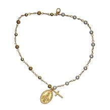 Pulseira Nossa Senhora das Graças com Cruz e Pérola Pulseira Nossa Senhora das Graças com Cruz e Pérola