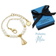Pulseira Pérola Nossa Senhora Aparecida - Semijoia Pulseira Pérola Nossa Senhora Aparecida - Semijoia
