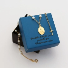 Pulseira Pérolas e Medalha Jesus Misericordioso Pulseira Pérolas e Medalha Jesus Misericordioso