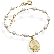 Pulseira Pérolas e Medalha Jesus Misericordioso Pulseira Pérolas e Medalha Jesus Misericordioso