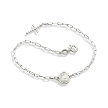 Pulseira Prata Cartie com São Bento e Cruz Palito Pulseira Prata Cartie com São Bento e Cruz Palito