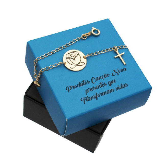 Pulseira Rosa de Nossa Senhora - Semi Joia Pulseira Rosa de Nossa Senhora - Semi Joia