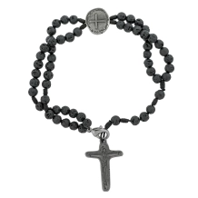 Pulseira Terço com Cruz Medalha das Duas Cruzes - Níquel Pulseira Terço com Cruz Medalha das Duas Cruzes - Níquel