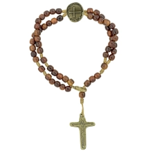 Pulseira Terço com Cruz Medalha das Duas Cruzes - Ouro Velho Pulseira Terço com Cruz Medalha das Duas Cruzes - Ouro Velho