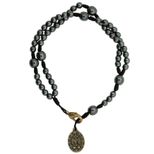 Pulseira Terço Hematita Nossa Senhora das Graças
