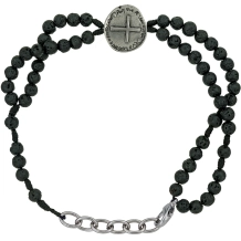 Pulseira Terço Medalha das Duas Cruzes - Níquel Pulseira Terço Medalha das Duas Cruzes - Níquel