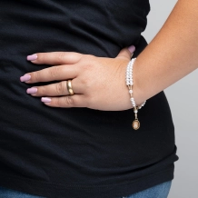 Pulseira Terço Pérola Nossa Senhora de Fátima