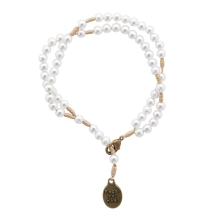 Pulseira Terço Pérola Nossa Senhora de Fátima