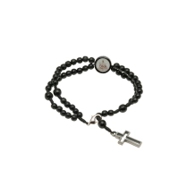 Pulseira Terço Preta Pai das Misericórdias Pulseira Terço Preta Pai das Misericórdias
