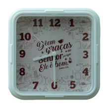 Relógio de Parede Dêem Graças ao Senhor Branco