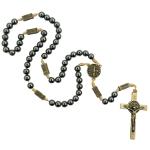 Terço Hematita com Mistérios Terço Hematita com Mistérios