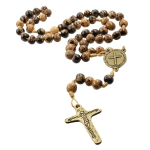 Terço Medalha das Duas Cruzes Semente de Açaí Terço Medalha das Duas Cruzes Semente de Açaí