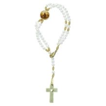 Terço Pulseira Pérola Nossa Senhora Aparecida - Adulto