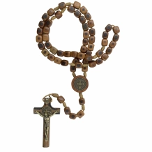 Terço São Bento Conta Quadrada Marrom com Folheto Terço São Bento Conta Quadrada Marrom com Folheto