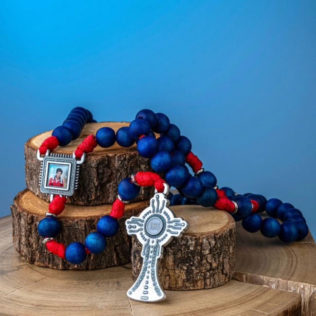 Terço Carlo Acutis Azul/Vermelho Terço Carlo Acutis Azul/Vermelho