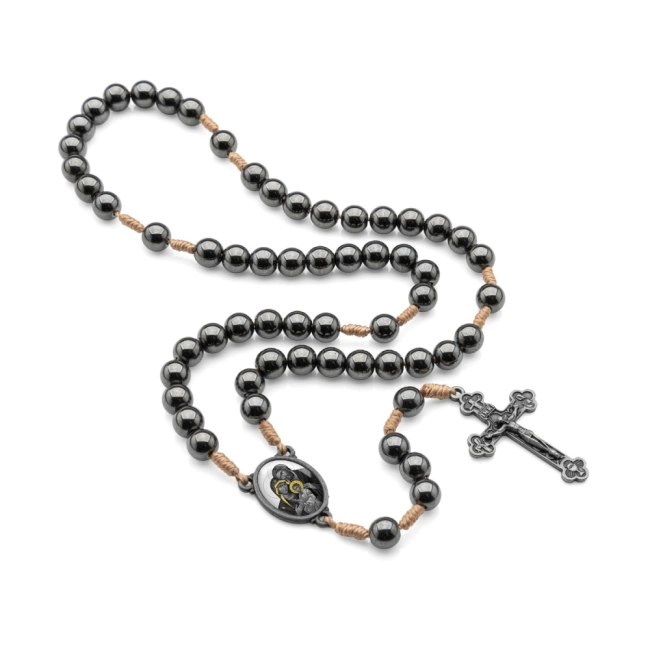 Terço Hematita Sagrada Família Terço Hematita Sagrada Família